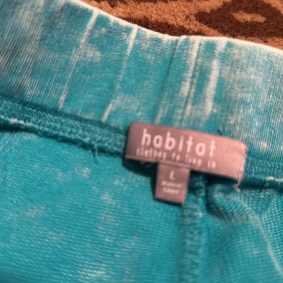 NEW HABITAT Pull on terry cloth pants Womens L turquoise blue Beach loungewear - Picture 9 of 15
